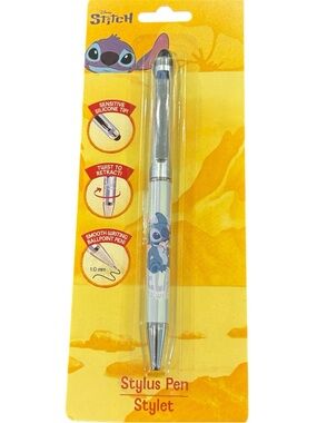 Disney Stitch Twist Retractable Pen - Light Blue & Silver